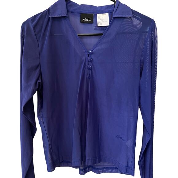 Kaelin Purple Blueish Mesh Athletic Long Sleeve Shirt Size Medium Golf Tennis - Picture 1 of 6